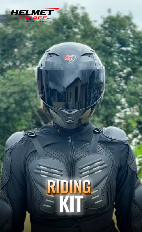 Full Riding Kit ( Steelbird SBA 20 Helmet, Body Armour, Gloves, Balaclava, Hand Sleevs